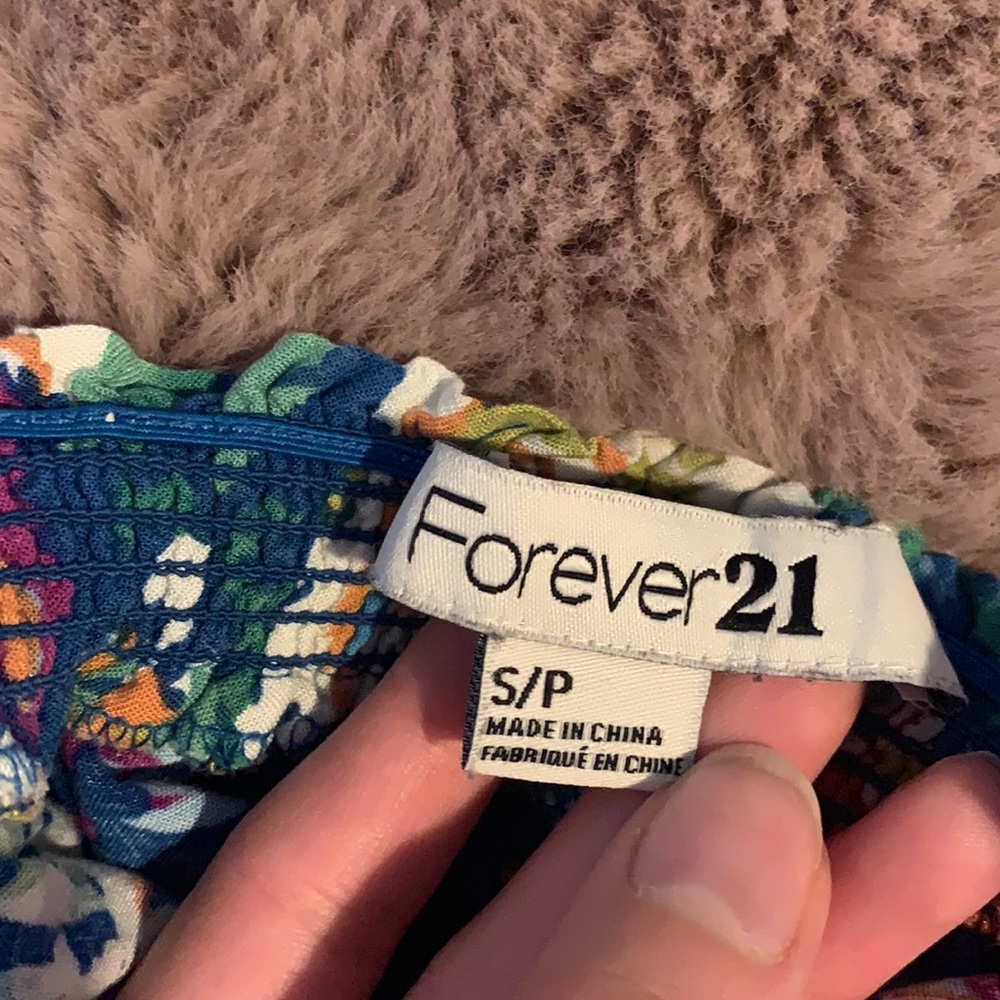 Forever 21 Blue Floral Strapless Sundress - Picture 4 of 4